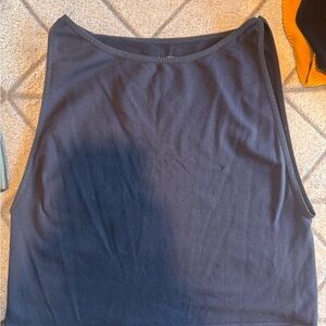 Free People Intimately Navy Seamless Crop Tank - Size M/L